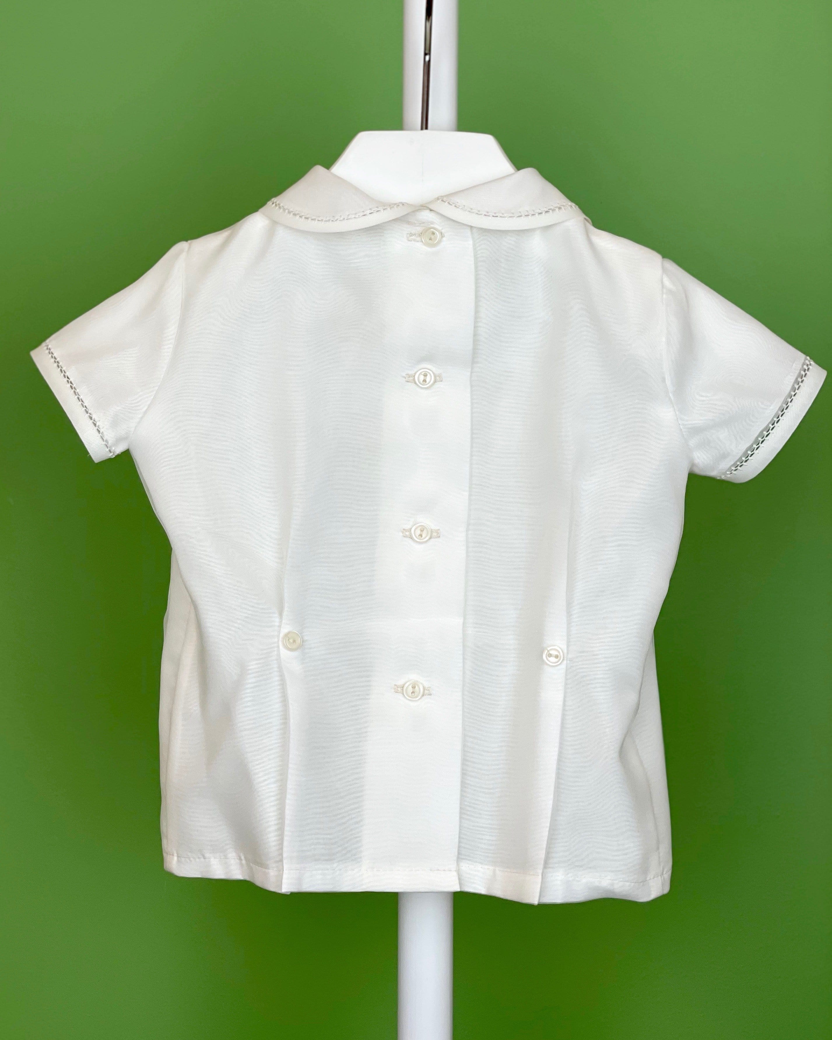 YoYo Children's Boutique Baptism Off-White & Blue Bubble Outfit