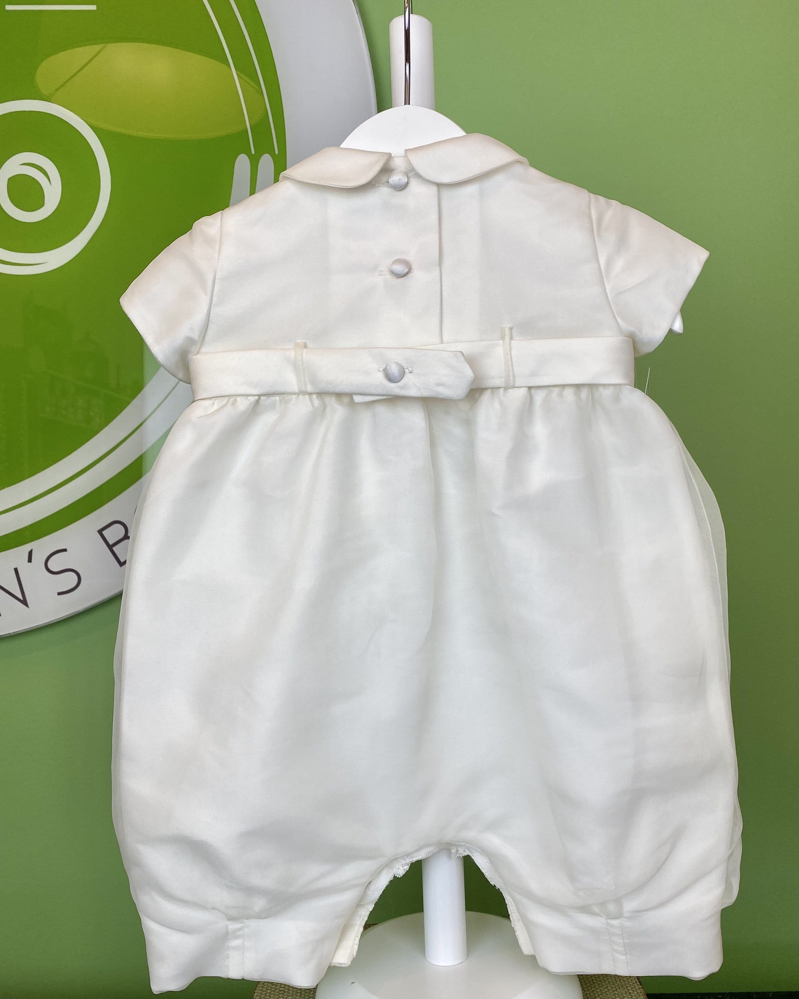 YoYo Children's Boutique Baptism Off-White Bubble Onesie