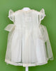 YoYo Children's Boutique Baptism Off-White Floral Lace Dress with Bonnet