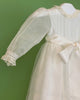 YoYo Children's Boutique Baptism Off White Flower Lace & Pleats Gown