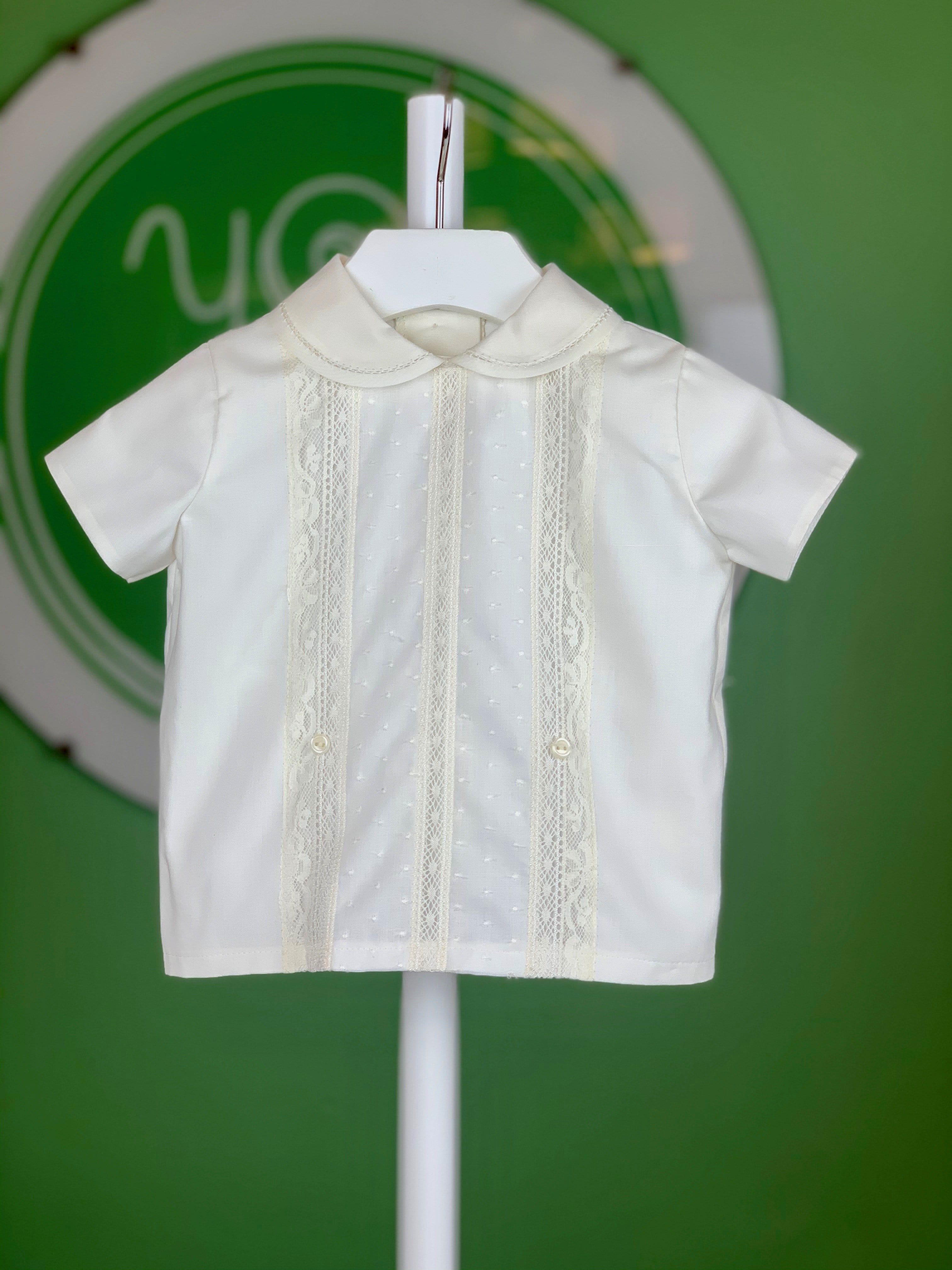 Off White & Lace Semi Bubble Outfit - YoYo Children's Boutique