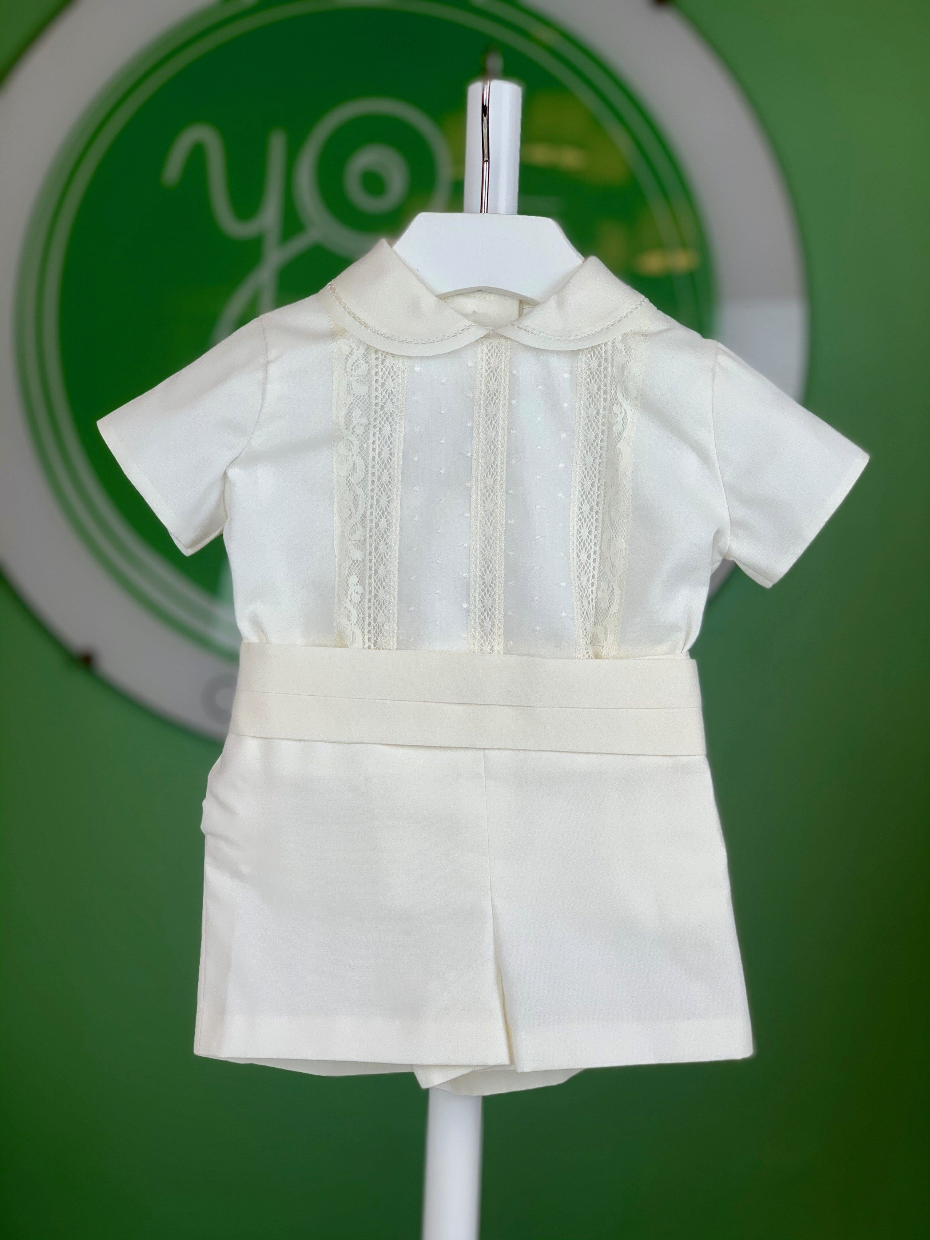 Off White & Lace Short Outfit - YoYo Children's Boutique