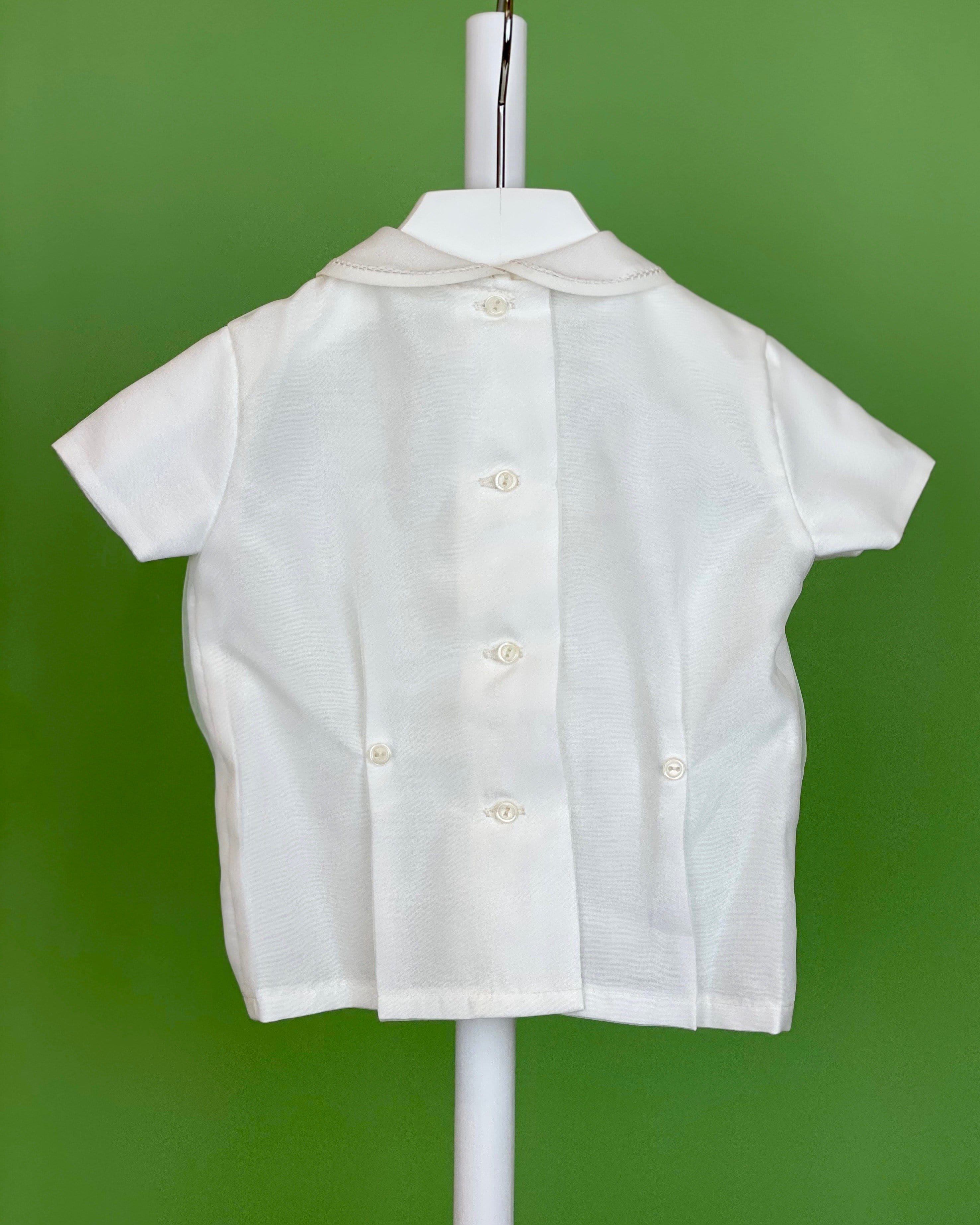 YoYo Children's Boutique Baptism Off-White Organza & Lace Bubble Shorts Outfit