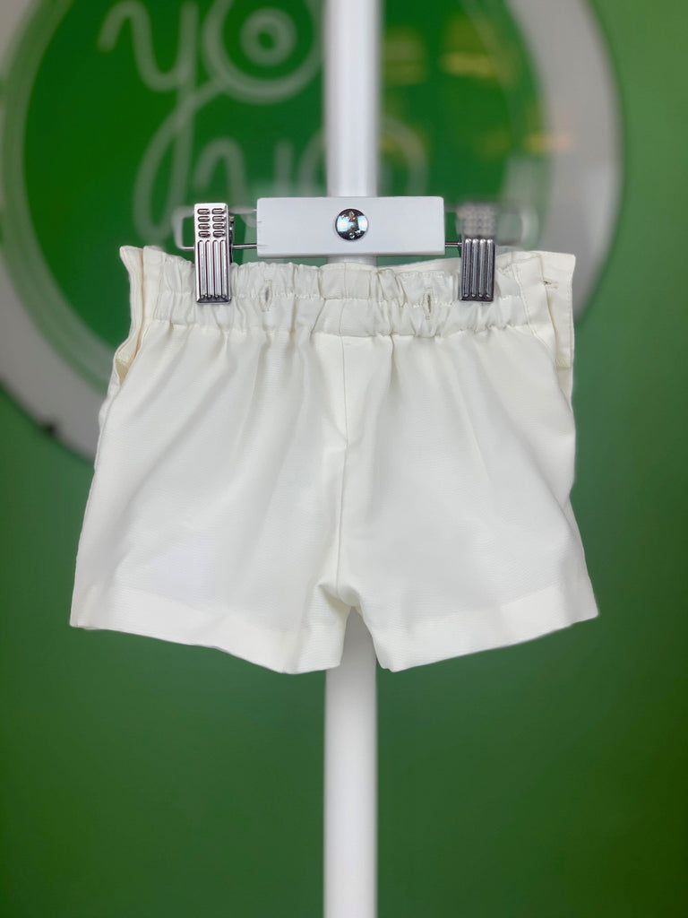 Off White Organza, Lace & Pleated Shorts Outfit - YoYo Children's Boutique