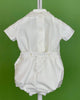 YoYo Children's Boutique Baptism Off-White Organza & Pleats Bubble Shorts