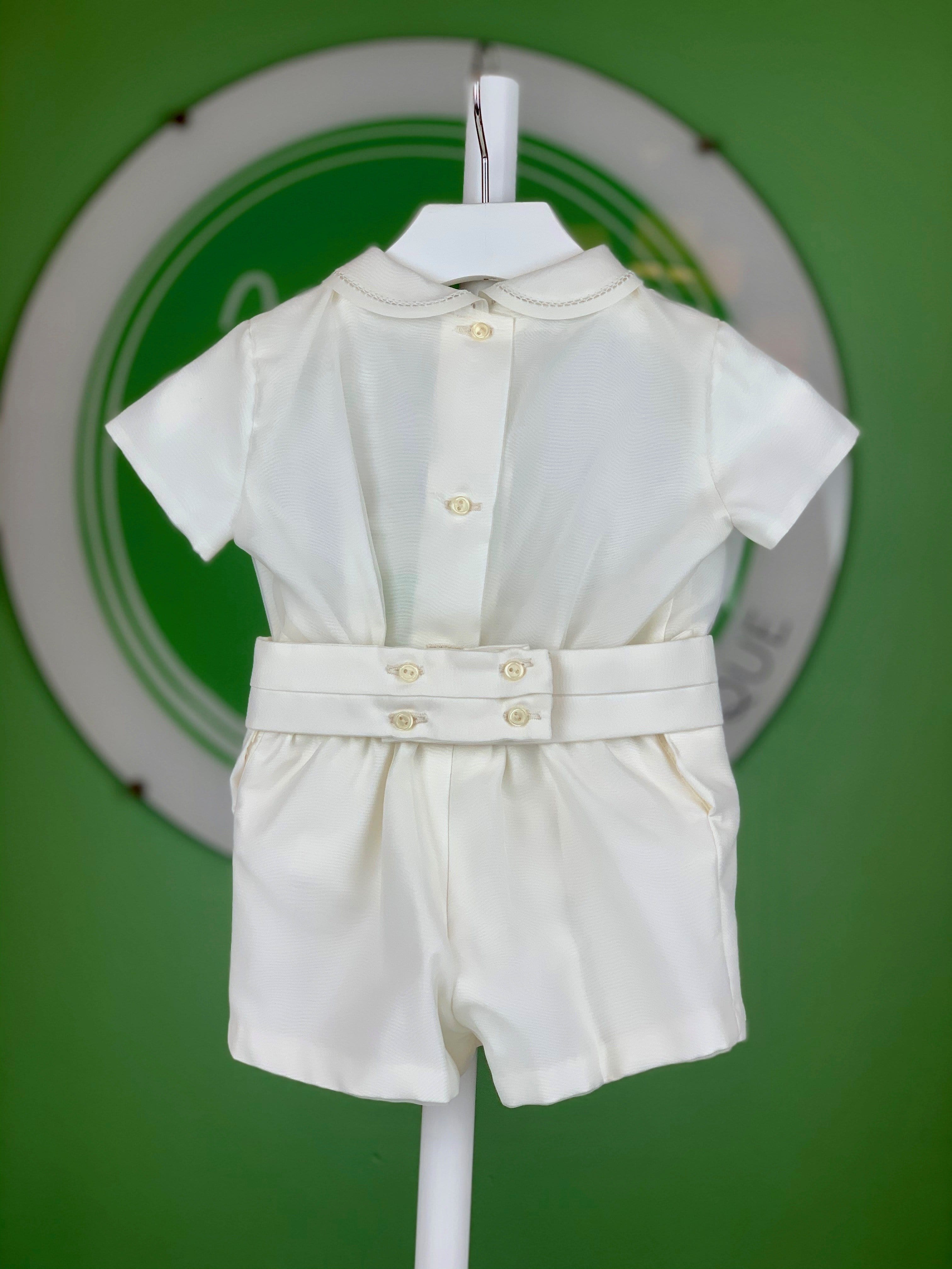 Off White Pleated Shorts Outfit - YoYo Children's Boutique