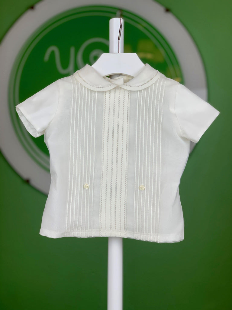 Off White Pleated Shorts Outfit - YoYo Children's Boutique