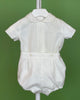 YoYo Children's Boutique Baptism Off-White Pleats Bubble Outfit