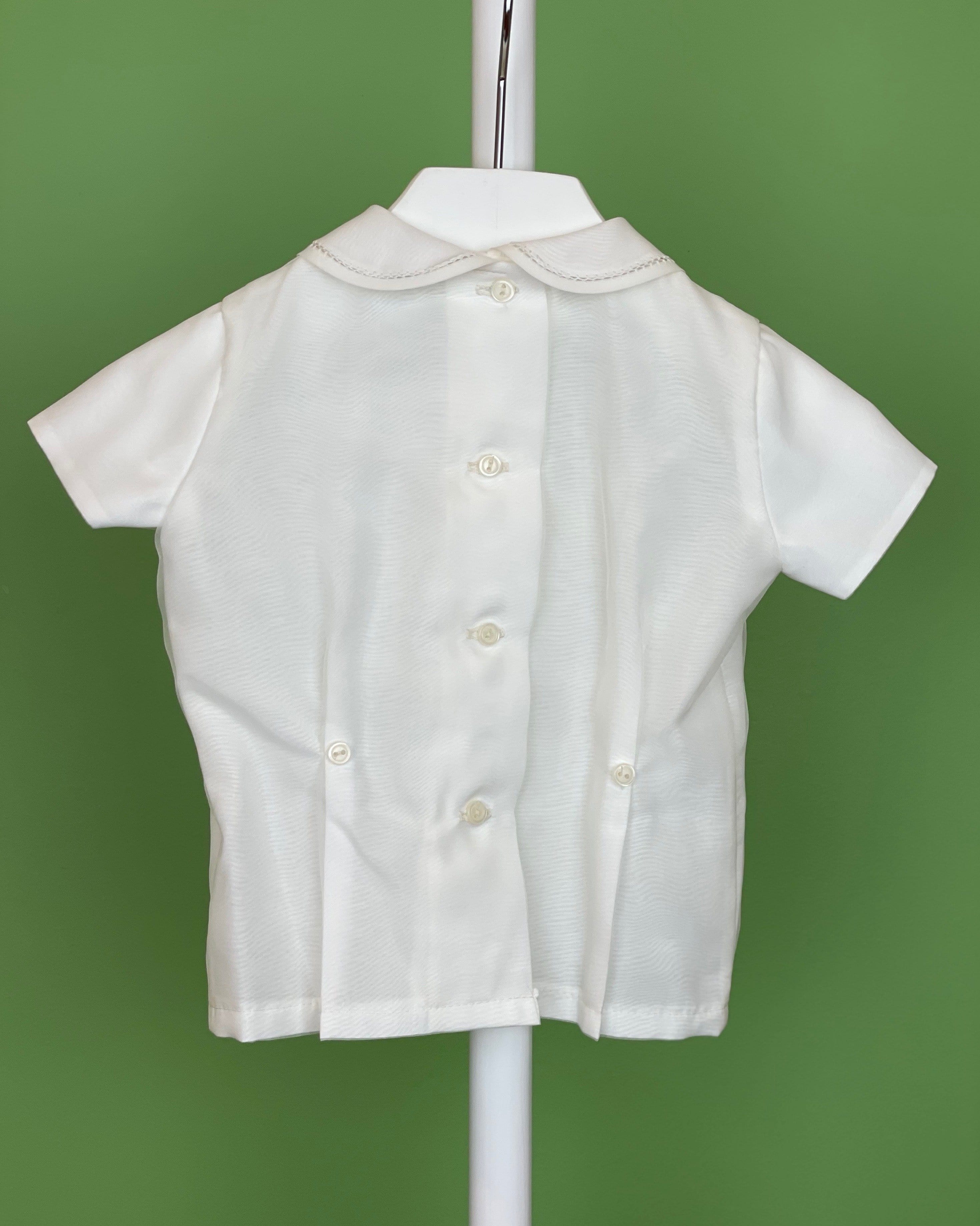 YoYo Children's Boutique Baptism Off-White Pleats Bubble Outfit