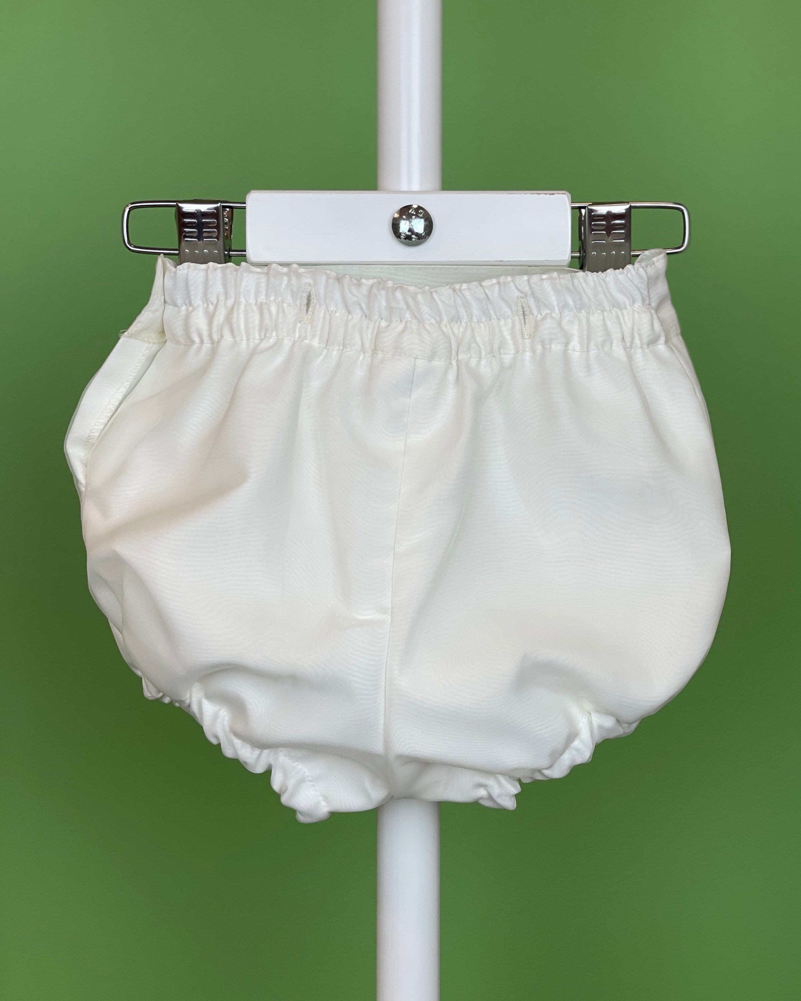 YoYo Children's Boutique Baptism Off-White Pleats Bubble Outfit