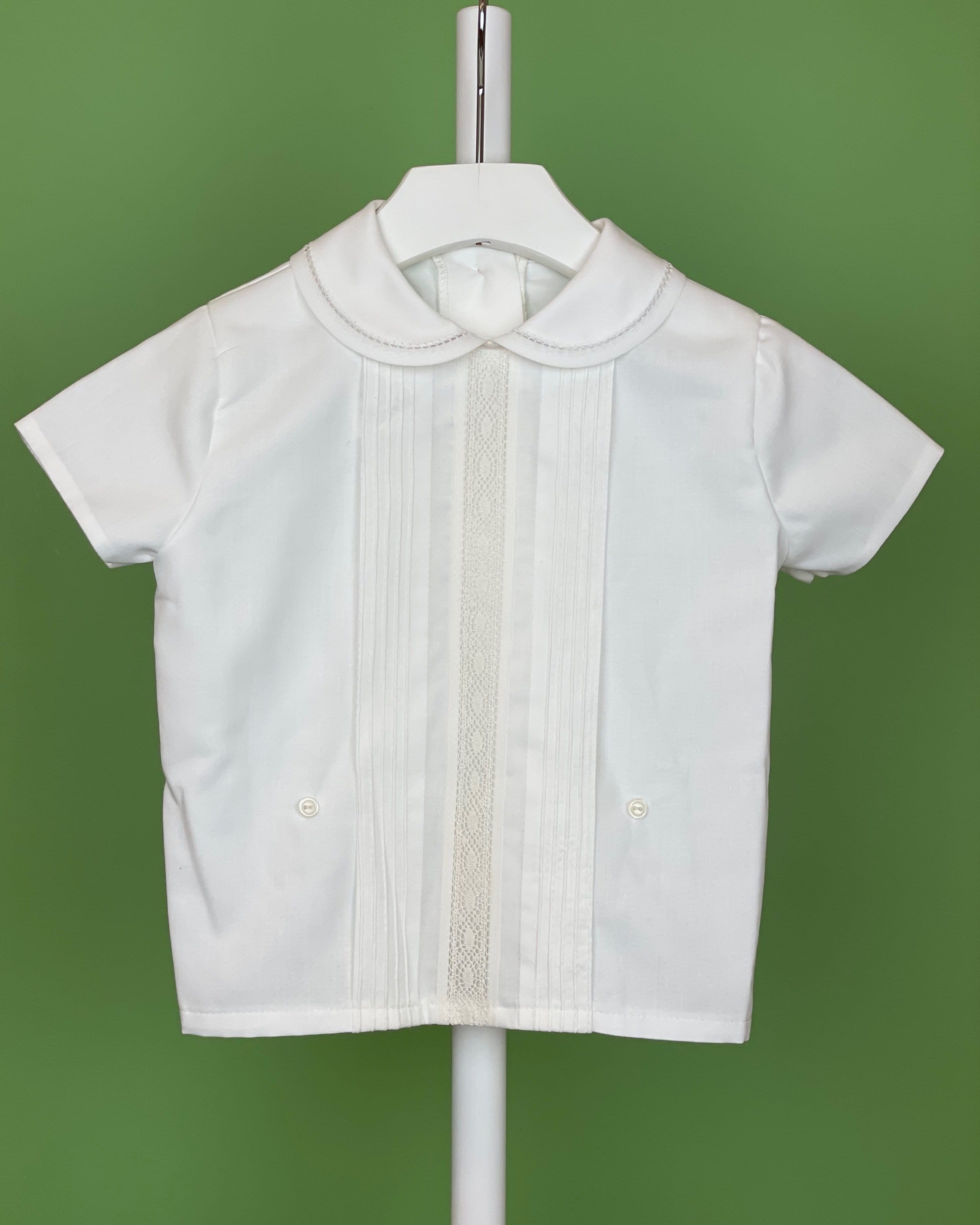YoYo Children's Boutique Baptism Off-White Pleats & Shorts Outfit