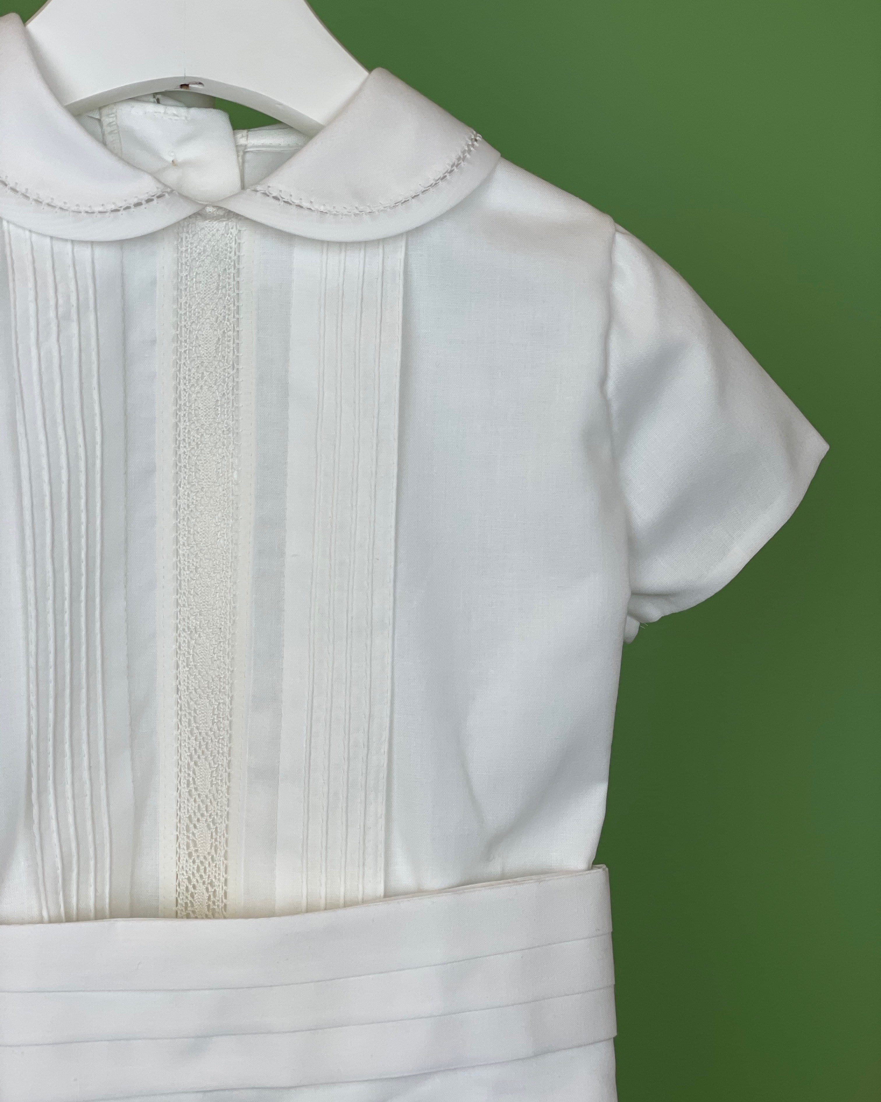 YoYo Children's Boutique Baptism Off-White Pleats & Shorts Outfit