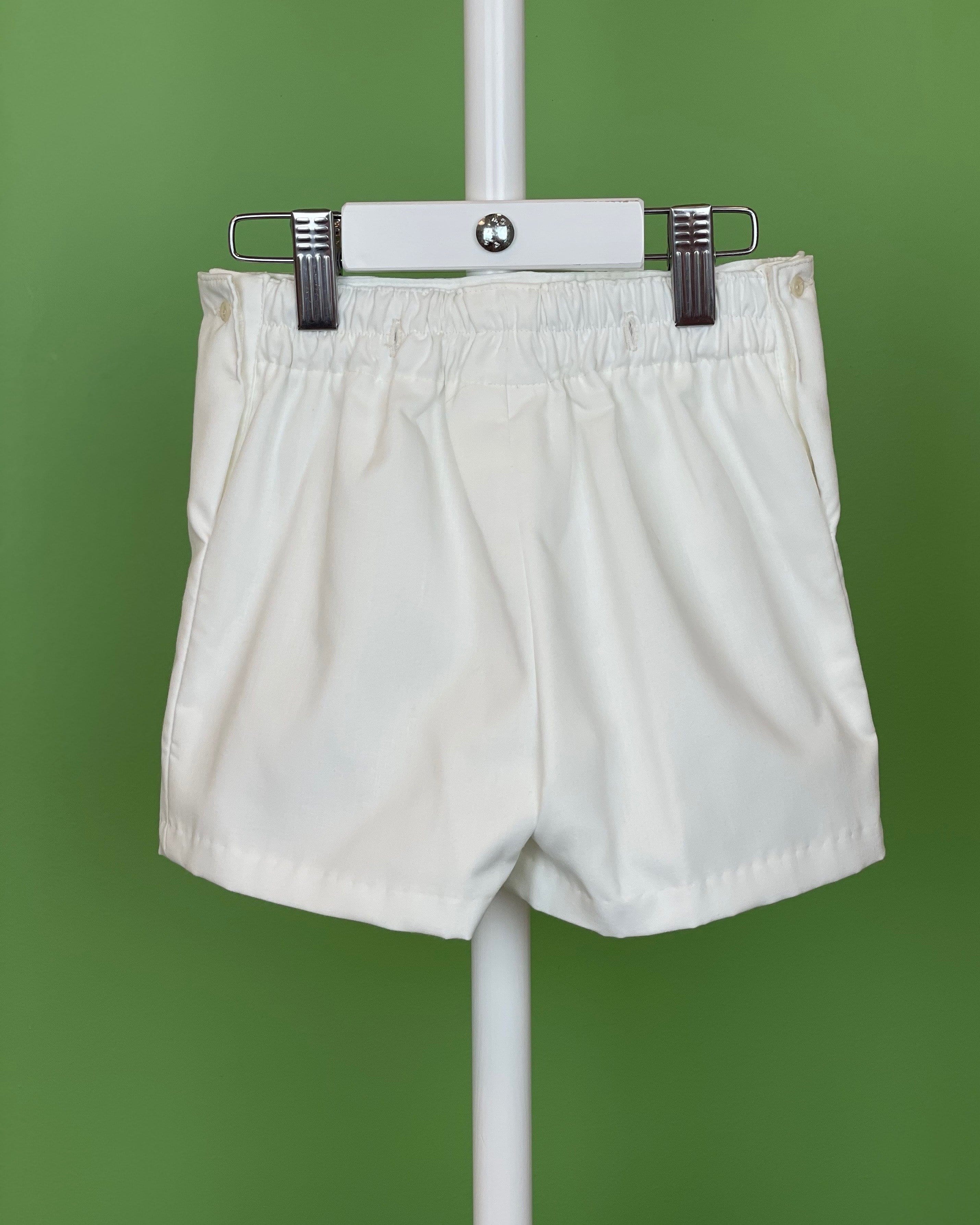 YoYo Children's Boutique Baptism Off-White Pleats & Shorts Outfit