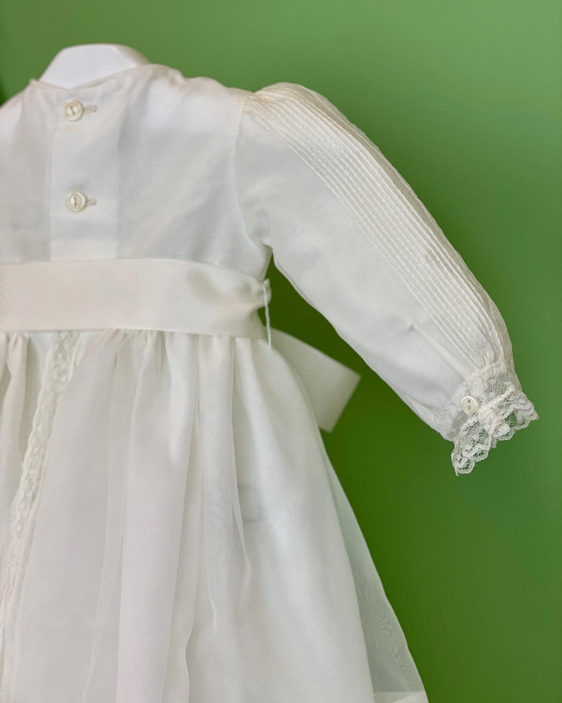 YoYo Children's Boutique Baptism Traditional Off White Pleats Gown