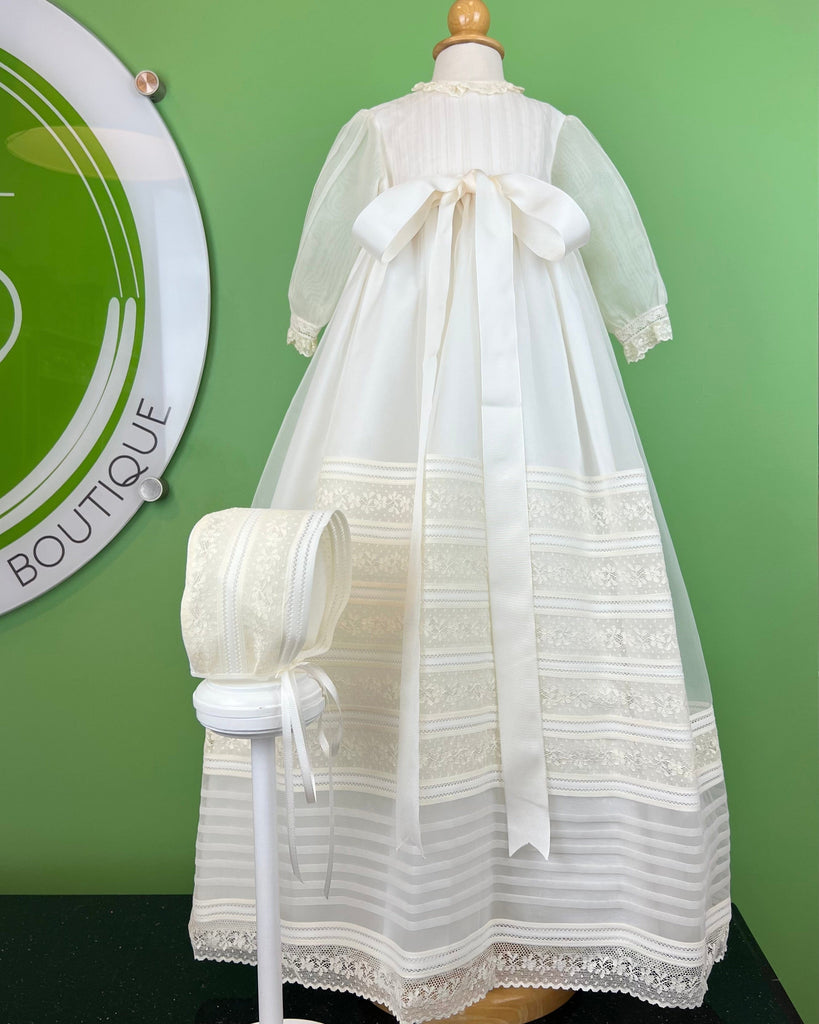 YoYo Children's Boutique Baptism Vigo Off-White Christening Gown