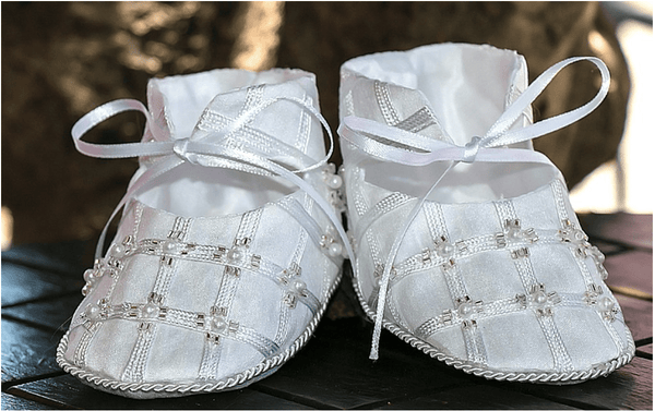 White Beaded Shoes - YoYo Children's Boutique