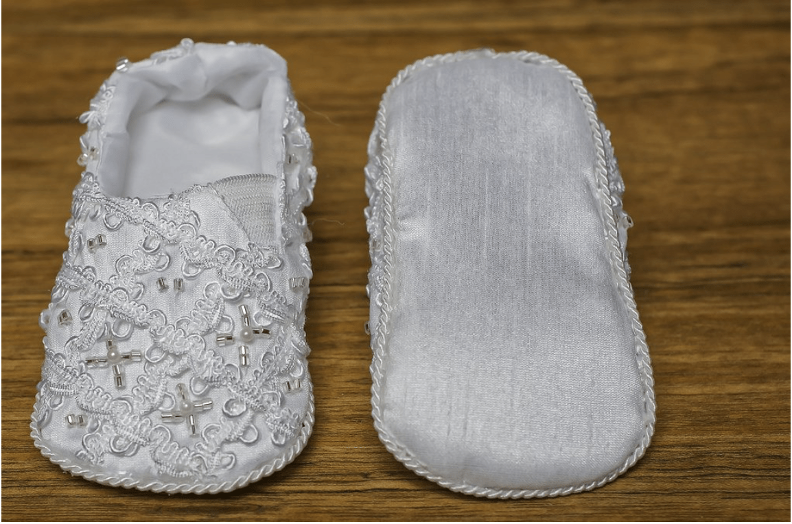 White Beaded Shoes - YoYo Children's Boutique