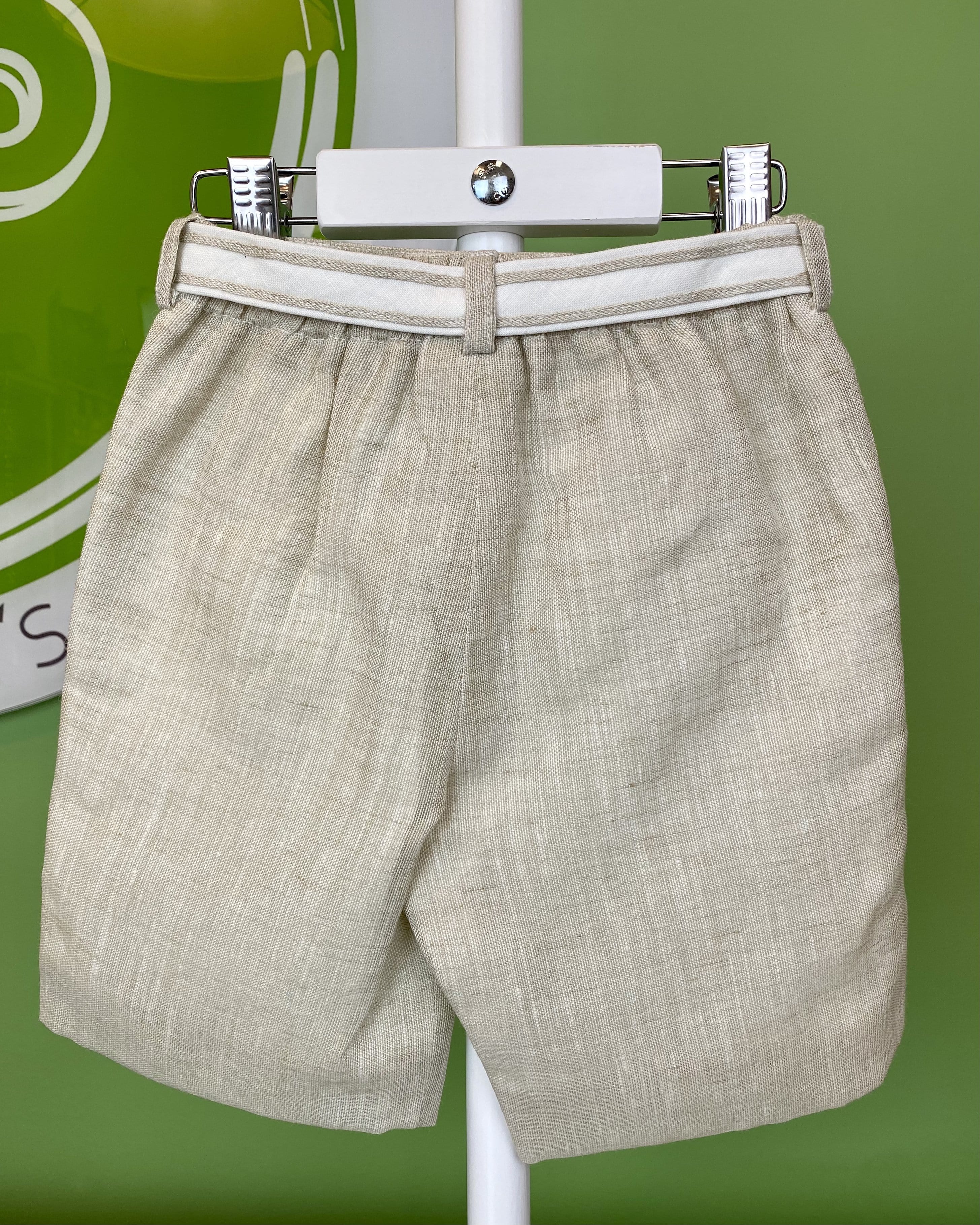 YoYo Children's Boutique Baptism White & Beige Linen Outfit