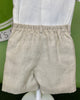YoYo Children's Boutique Baptism White & Beige Linen Outfit