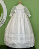 YoYo Children's Boutique Baptism White Lace & Pleats Christening Gown