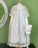 YoYo Children's Boutique Baptism White & Lace Swiss Organdy Baptism Gown with Bonnet
