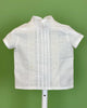 YoYo Children's Boutique Baptism White Linen & Mao Collar Bubble Outfit