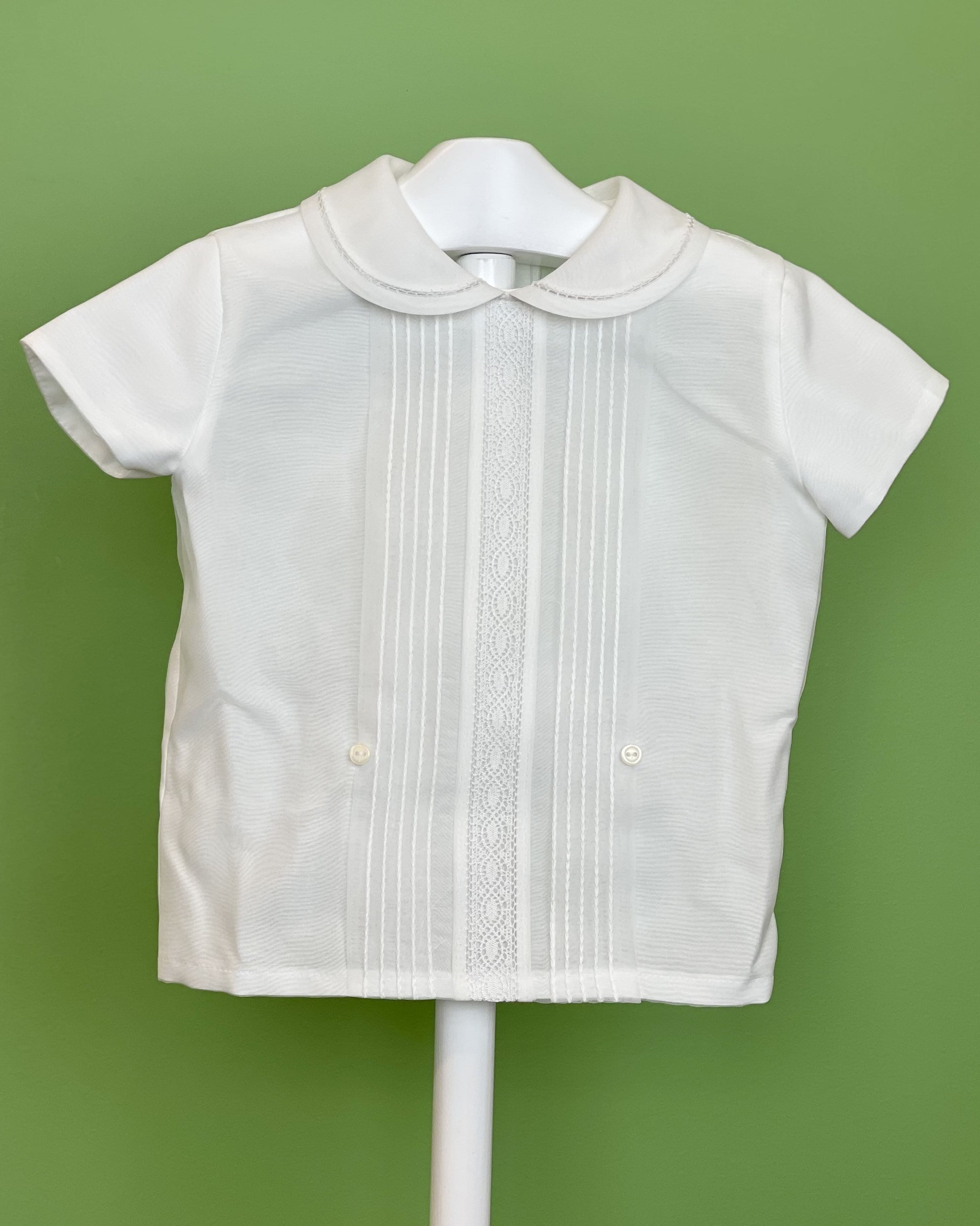 YoYo Children's Boutique Baptism White Organza & Lace Bubble Shorts Outfit