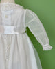 YoYo Children's Boutique Baptism White Organza & Lace Christening Gown & Bonnet