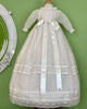 YoYo Children's Boutique Baptism White Organza & Lace Christening Gown & Bonnet