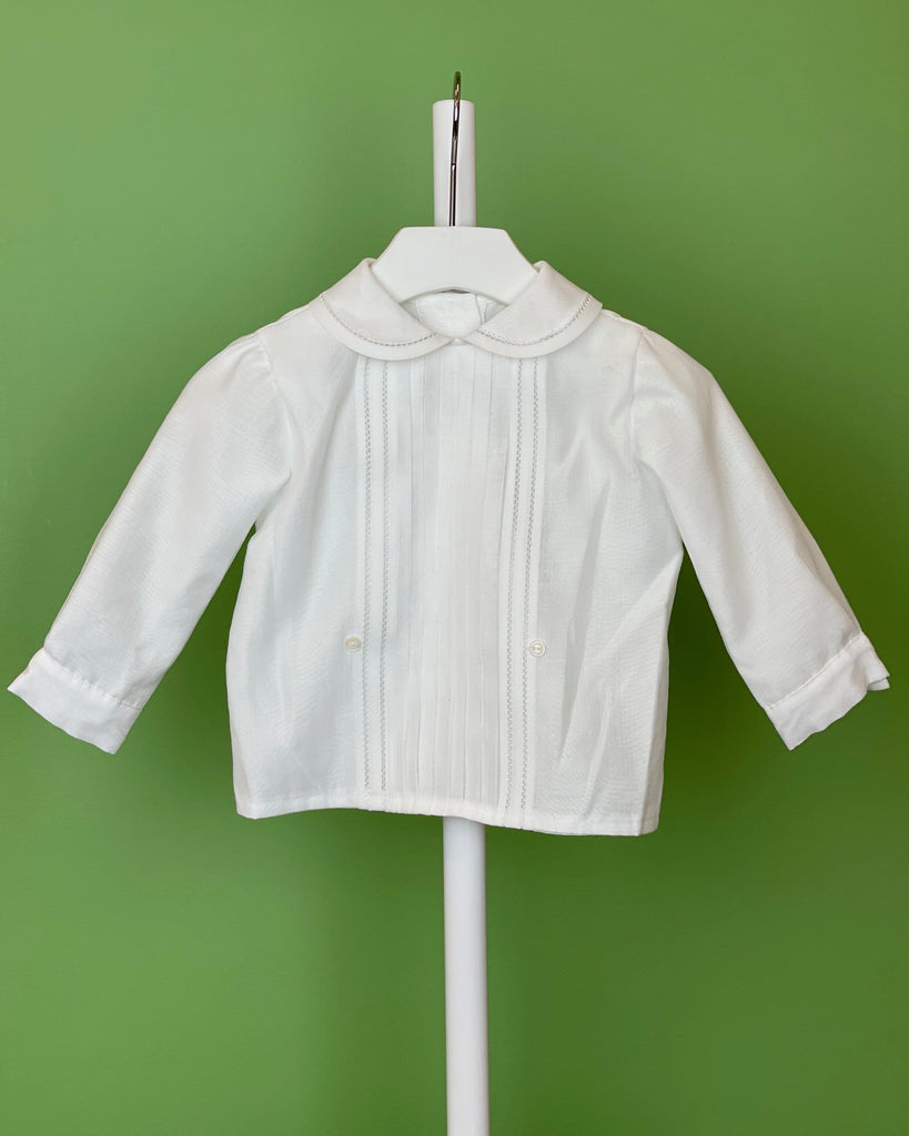 YoYo Children's Boutique Baptism White Organza & Long Sleeves Outfit