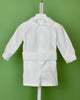YoYo Children's Boutique Baptism White Organza & Long Sleeves Outfit with Shorts
