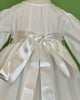 YoYo Children's Boutique Baptism White Organza & Symmetrical Lace Gown