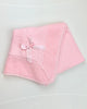 YoYo Children's Boutique Blankets Off-White / 42" x 42" Pink Bow Knit Blanket