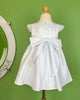 YoYo Children's Boutique First Communion White Satin & Pearls Satin Dress
