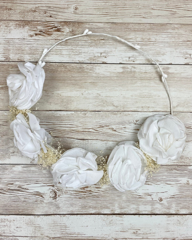 YoYo Children's Boutique Headbands White White Flowers & Baby Breath Crown