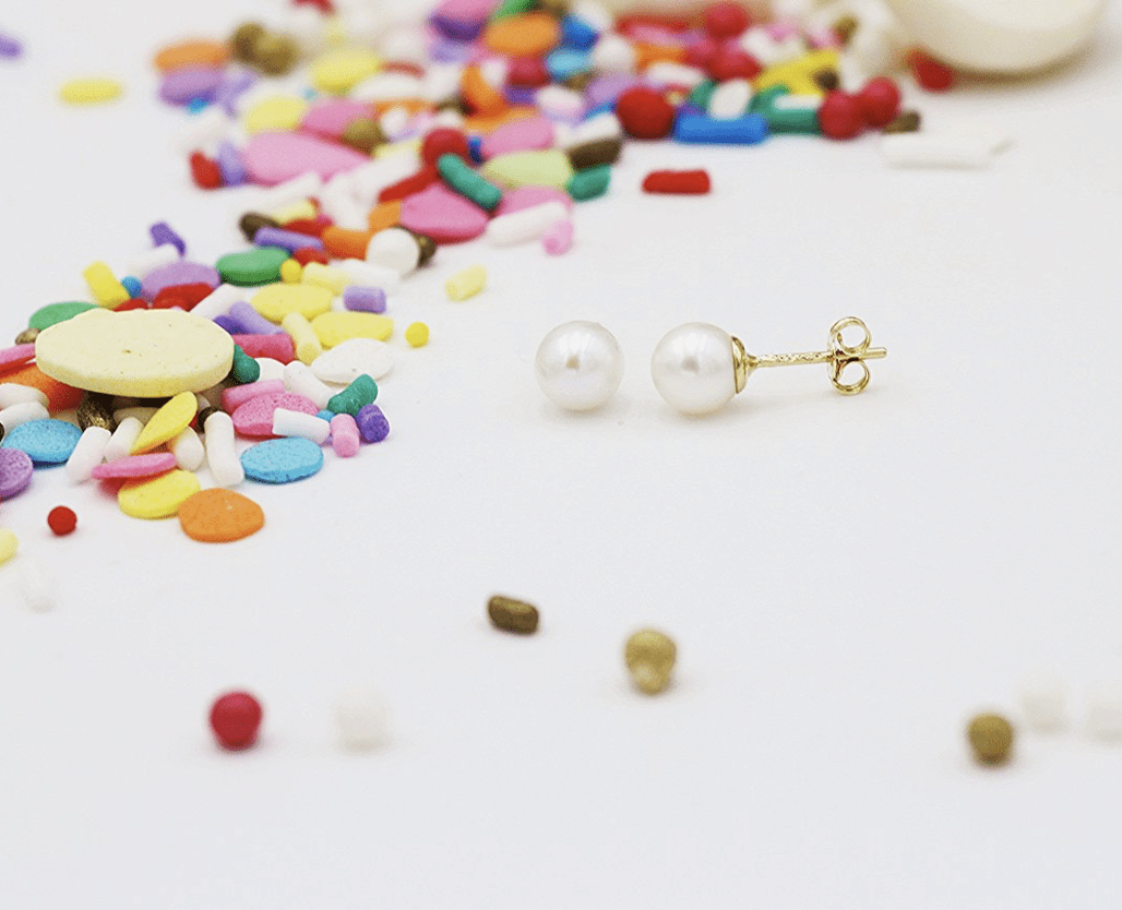 YoYo Children's Boutique Jewelry 5.0mm Freshwater Pearl 18kt Yellow Gold Studs