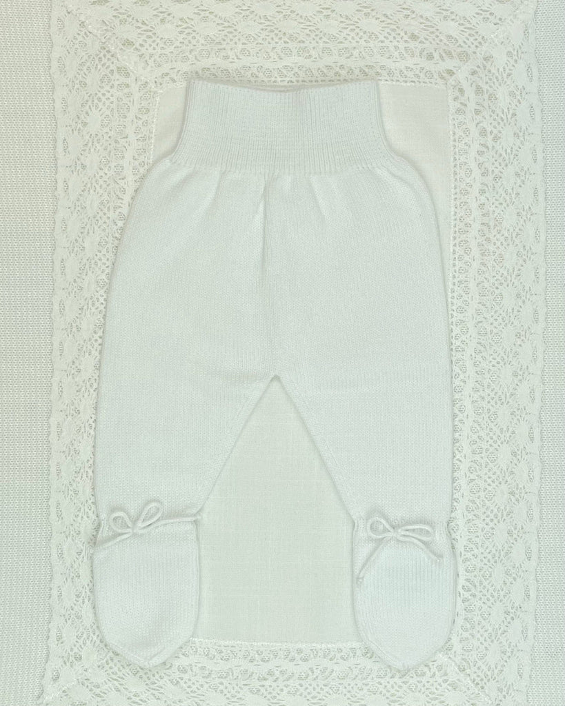 YoYo Children's Boutique Newborn 0M Beige & White Knit Newborn Outfit