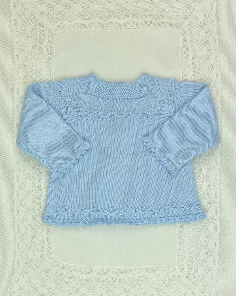 YoYo Children's Boutique Newborn 0M / Blue Baby Blue Knit Newborn Outfit
