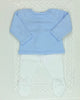 YoYo Children's Boutique Newborn 0M / Blue Baby Blue & White Knit Newborn Outfit