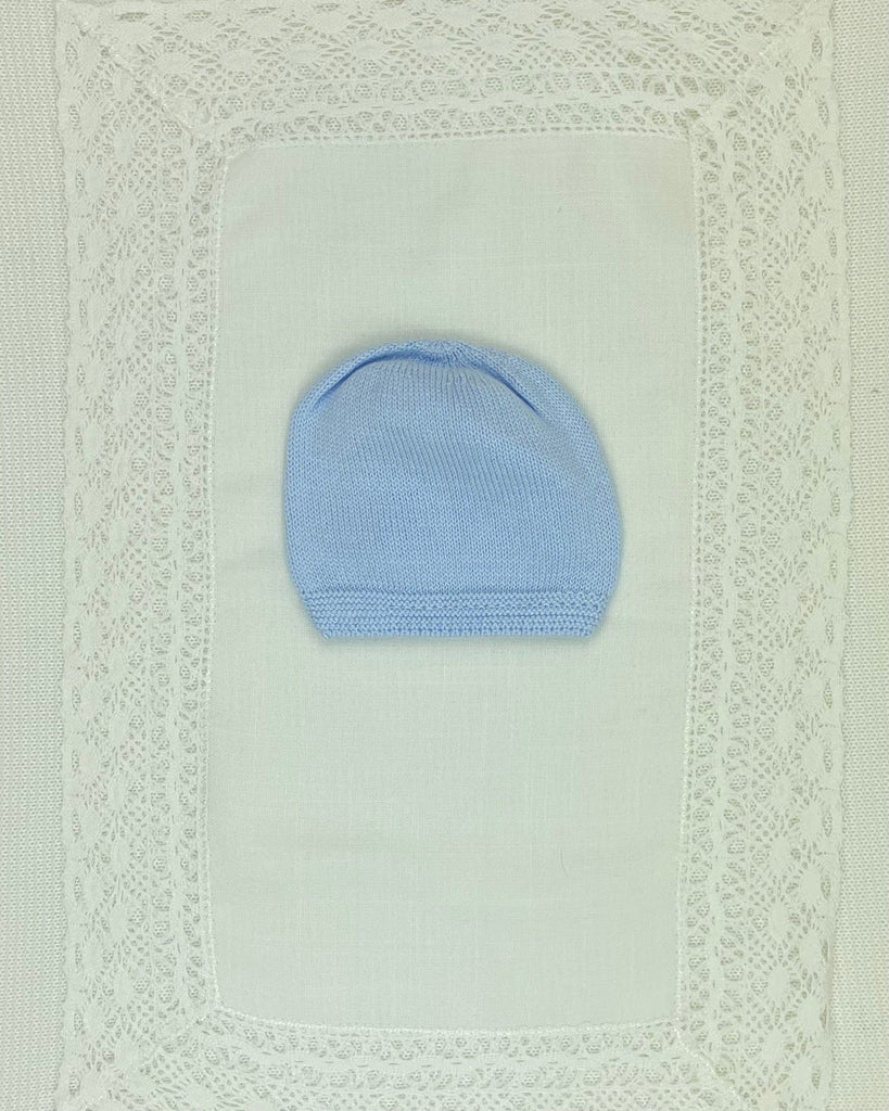YoYo Children's Boutique Newborn 0M / Blue Baby Blue & White Knit Newborn Outfit