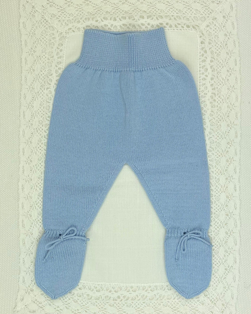 YoYo Children's Boutique Newborn 0M Blue Knit Newborn Outfit