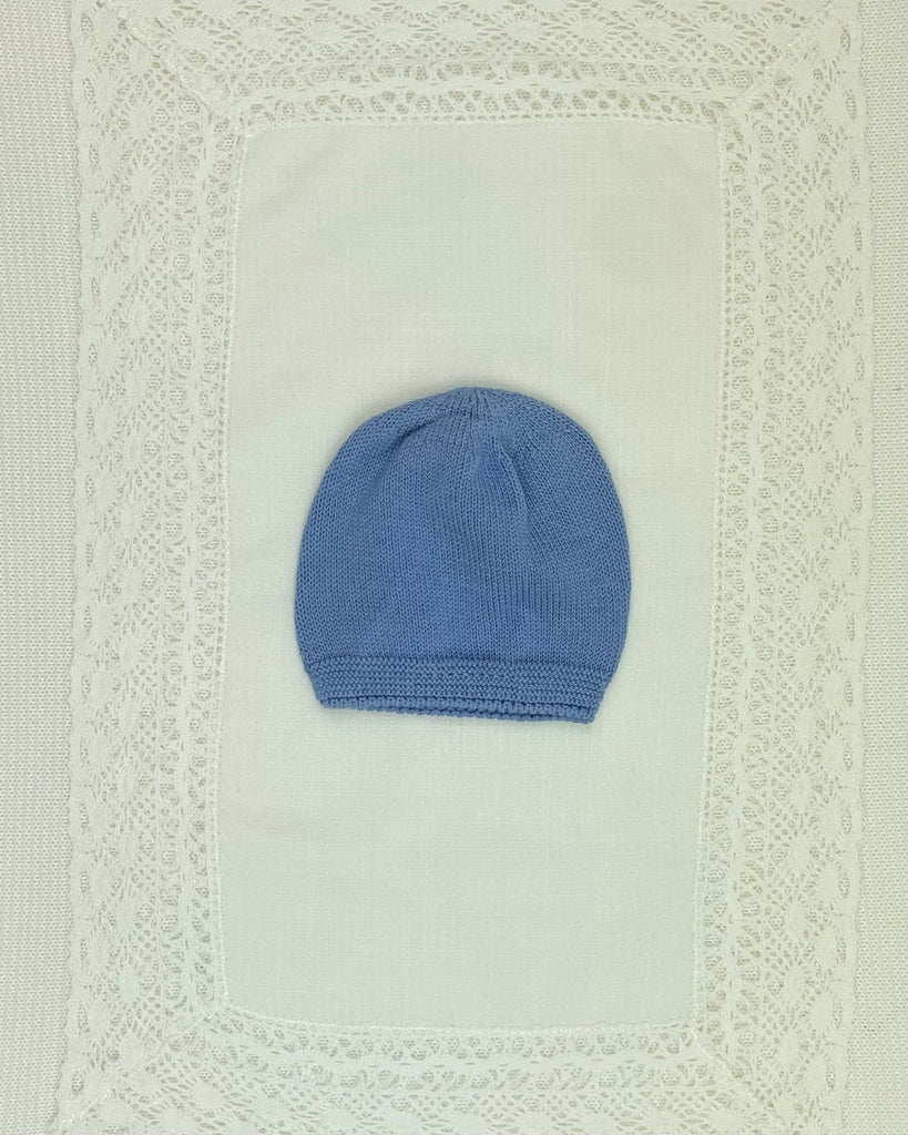 YoYo Children's Boutique Newborn 0M Denim Blue Knit Newborn Outfit