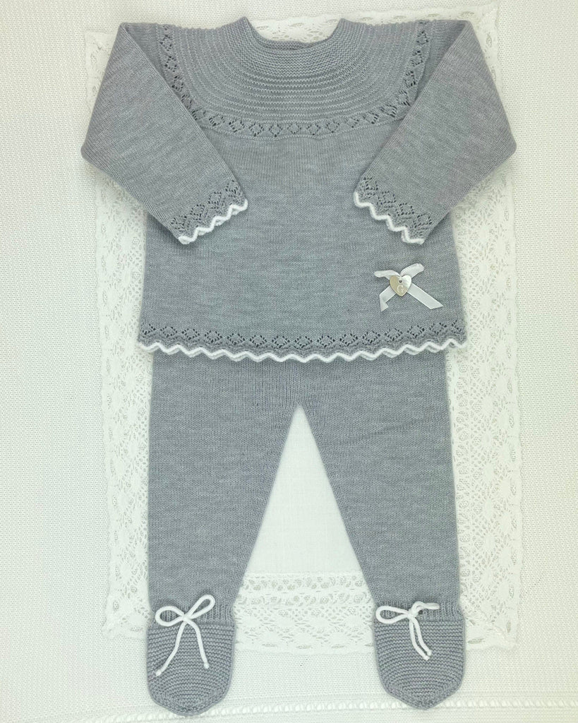 YoYo Children's Boutique Newborn 0M / Grey Grey Knit Newborn Outfit