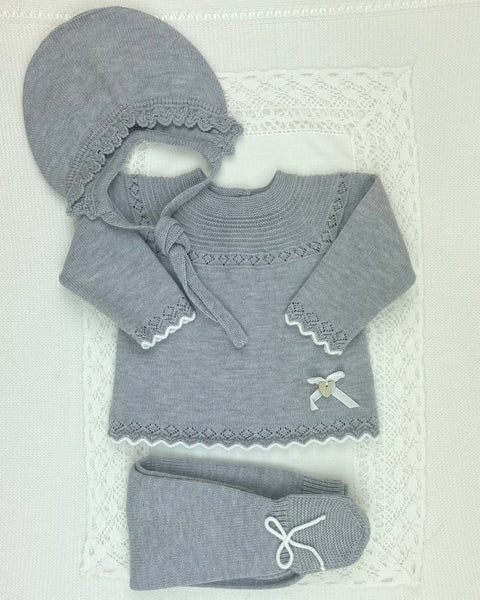 YoYo Children's Boutique Newborn 0M / Grey Grey Knit Newborn Outfit
