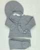 YoYo Children's Boutique Newborn 0M / Grey Grey Knit & Pom Pom Newborn Outfit