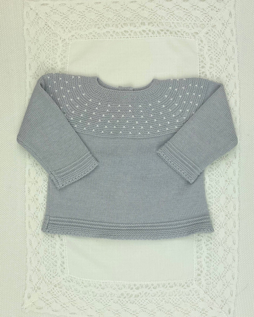 YoYo Children's Boutique Newborn 0M Grey Knit & Dots Newborn Outfit
