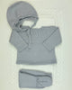 YoYo Children's Boutique Newborn 0M Grey Knit & Dots Newborn Outfit
