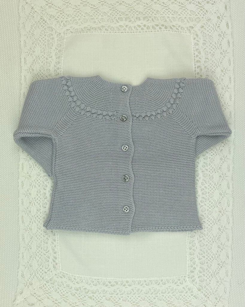 YoYo Children's Boutique Newborn 0M Grey Knit & Pom Pom Newborn Outfit