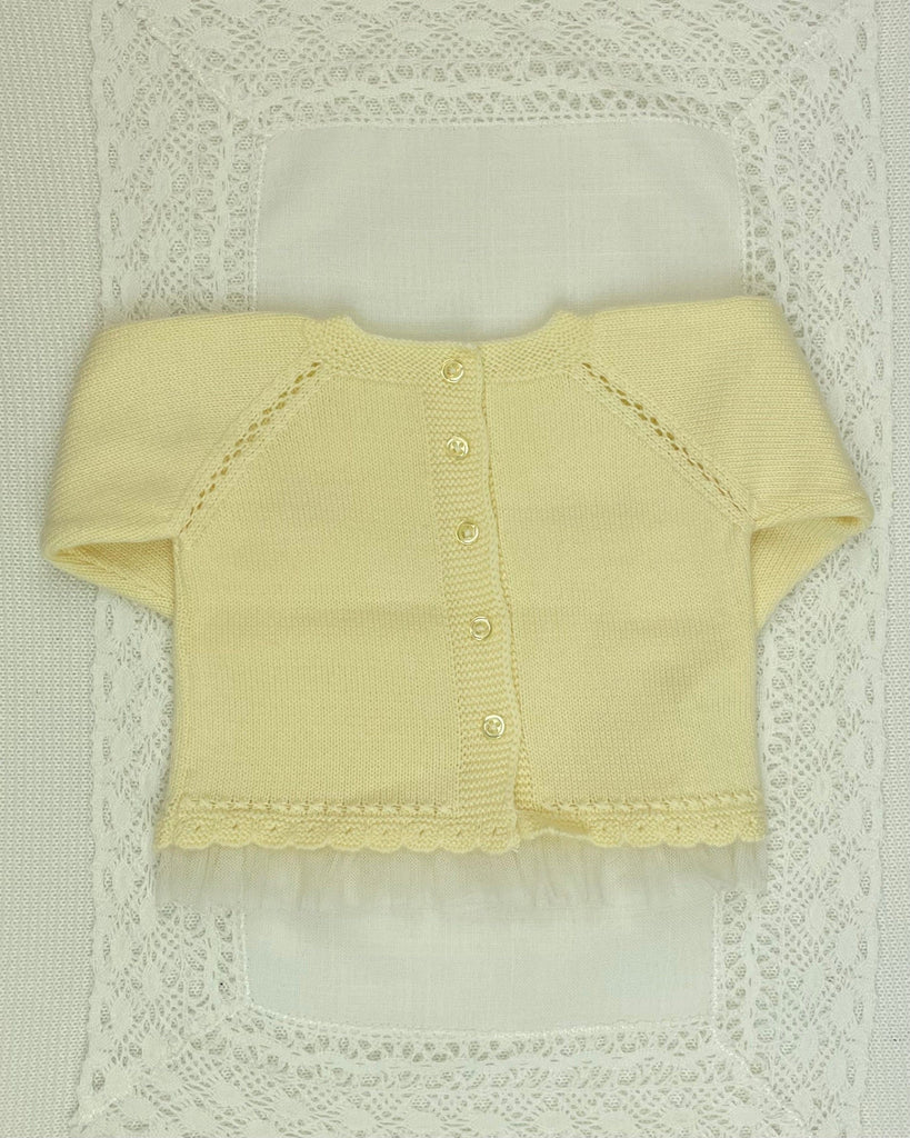 YoYo Children's Boutique Newborn 0M Light Yellow Knit & Lace Newborn Outfit