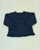 YoYo Children's Boutique Newborn 0M / Navy Blue Navy Blue Knit Newborn Outfit